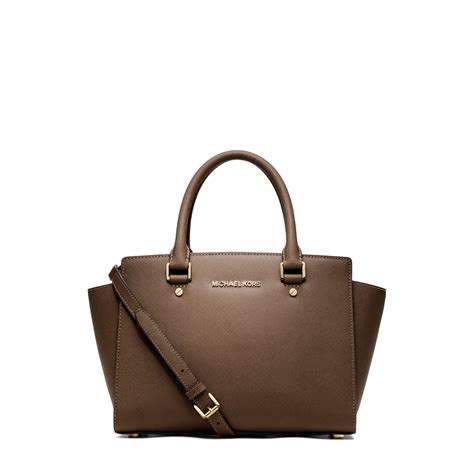 Selma Saffiano Leather Medium Satchel .